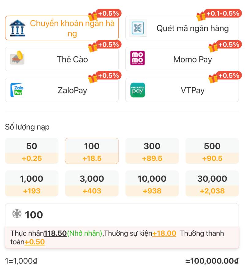 Chuyển khoản ngân hàng