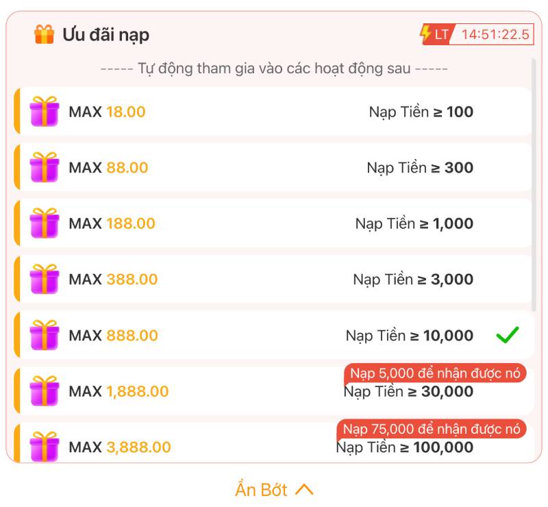 Ưu đãi và mẹo nạp tiền hiệu quả